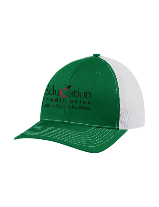 Richardson Adjustable Snapback Original 112 Trucker Cap Kelly w/White Mesh w/Education Credit Union Logo
