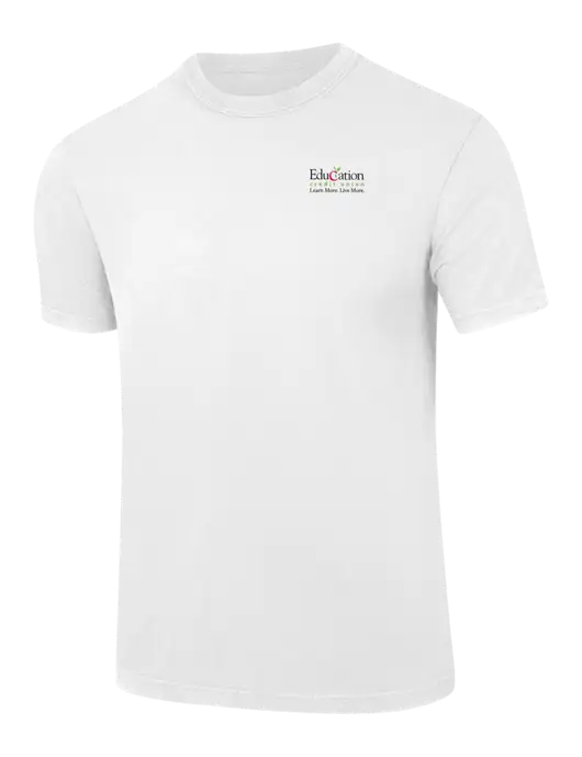 Comfort Colors 6.1 oz White Heavyweight Ring Spun T-Shirt w/Education Credit Union Logo