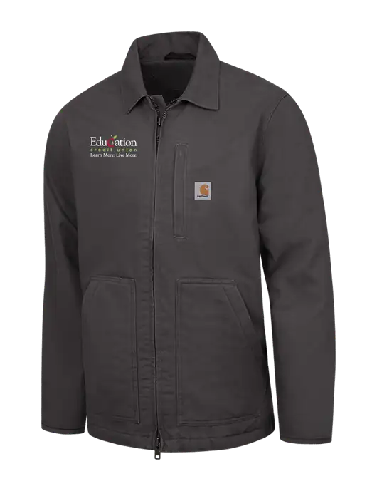 Carhartt Dark Grey Sherpa-Lined Coat w/Education Credit Union Logo