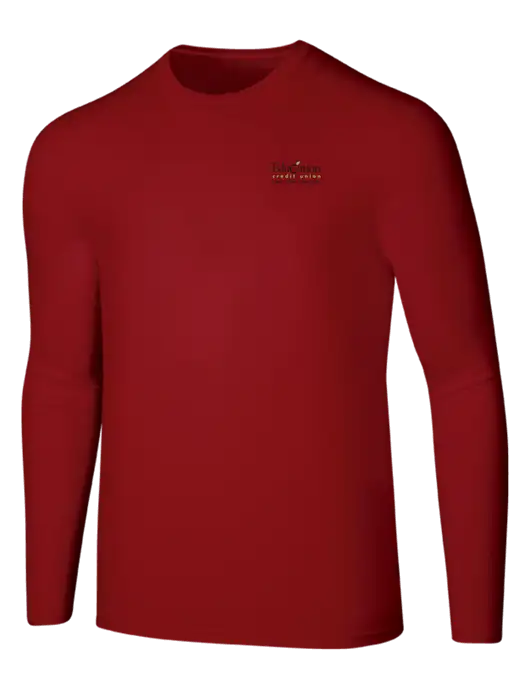 Seriously Soft Red Long Sleeve T-Shirt w/Education Credit Union Logo