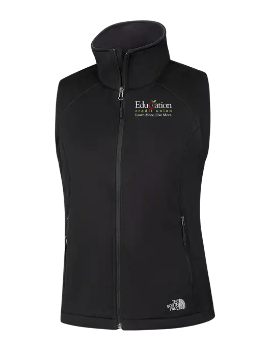 The North Face Womens Black Ridgewall Soft Shell Vest  w/Education Credit Union Logo