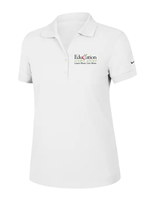 Nike Womens Dri-FIT Classic White Polo w/Education Credit Union Logo