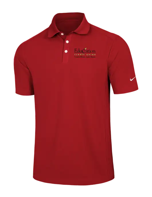 Nike Red Dri-FIT Classic Polo w/Education Credit Union Logo