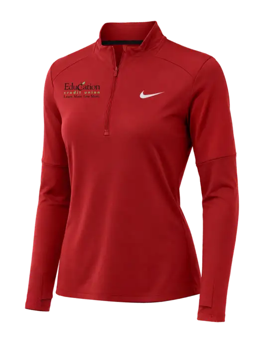 Nike Red Womens Dri-FIT Element 1/2-Zip Pullover w/Education Credit Union Logo