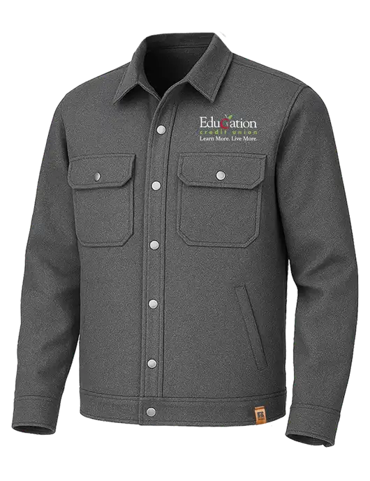 Russell Outdoors Dark Grey Heather Basin Jacket w/Education Credit Union Logo