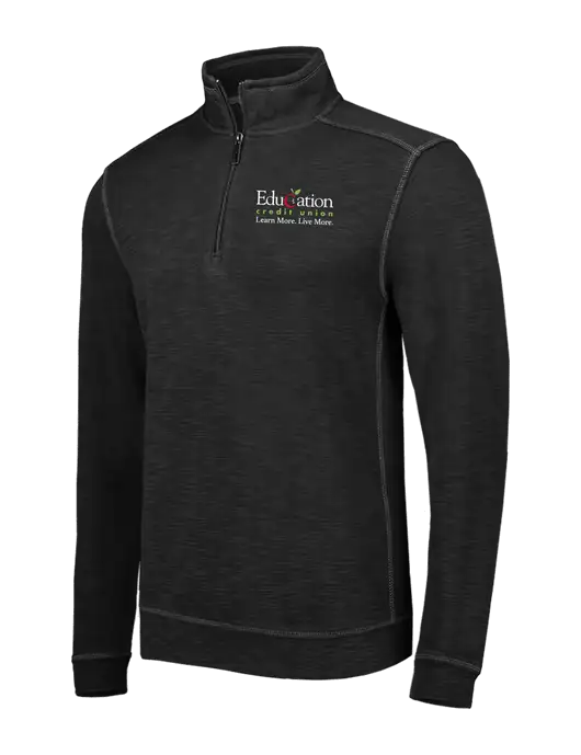 Tommy Bahama Black Tobago Bay 1/2 Zip w/Education Credit Union Logo
