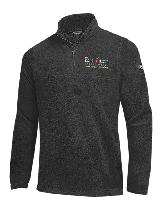 Columbia Charcoal Heather Steens Mountain Fleece 1/2 Zip Pullover w/Education Credit Union Logo
