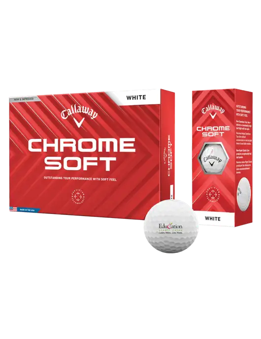 Callaway Chrome Soft Golf Balls 12/pk w/Education Credit Union Logo