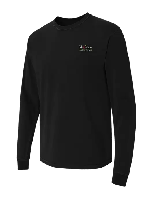 Comfort Colors Garment-Dyed Black Heavyweight Long Sleeve T-Shirt w/Education Credit Union Logo