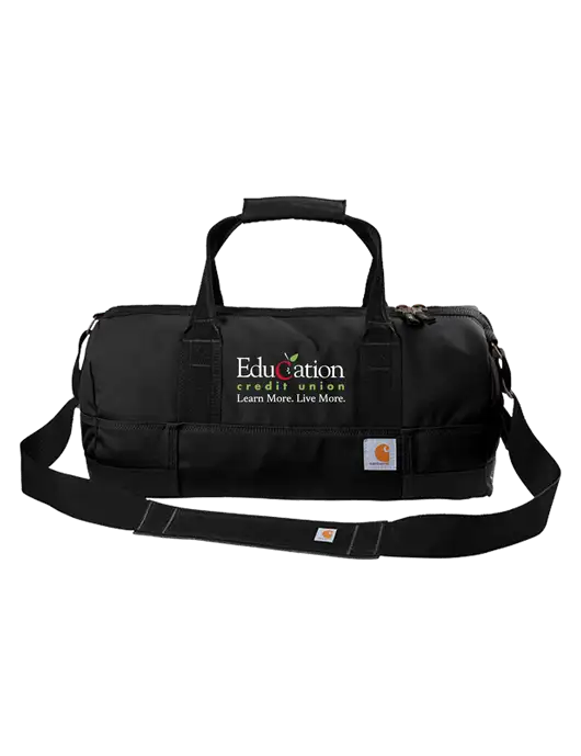 Carhartt Black Foundry Series 20” Duffel w/Education Credit Union Logo