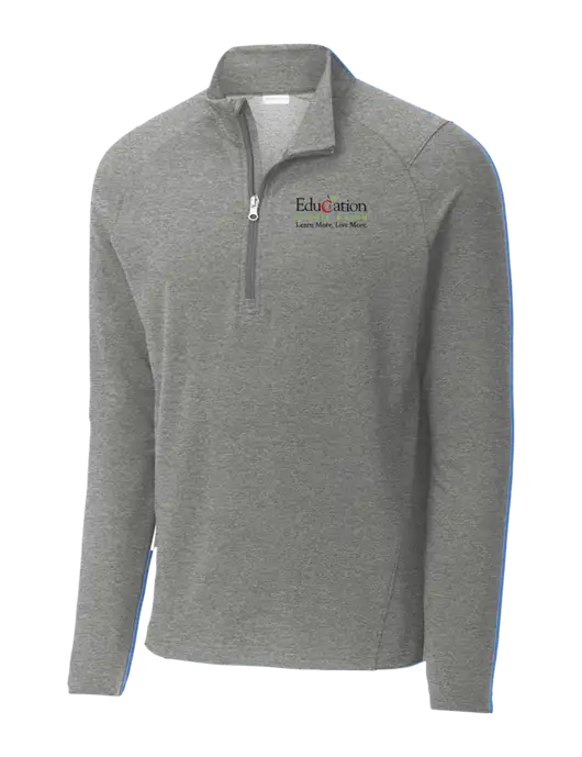 Sport-Wick Flex Fleece Light Grey Heather 1/4-Zip w/Education Credit Union Logo
