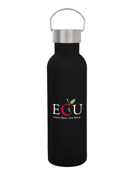 28 oz Black Bubbli Stainless Steel Bottle w/Education Credit Union shortened Logo