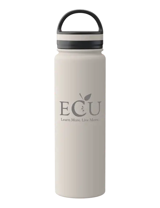 34oz Wide Mouth Stainless Steel Light Taupe Bottle w/Education Credit Union shortened Logo