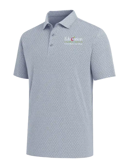 Callaway All-Over Stitched Medium Grey Chev Polo  w/Education Credit Union Logo