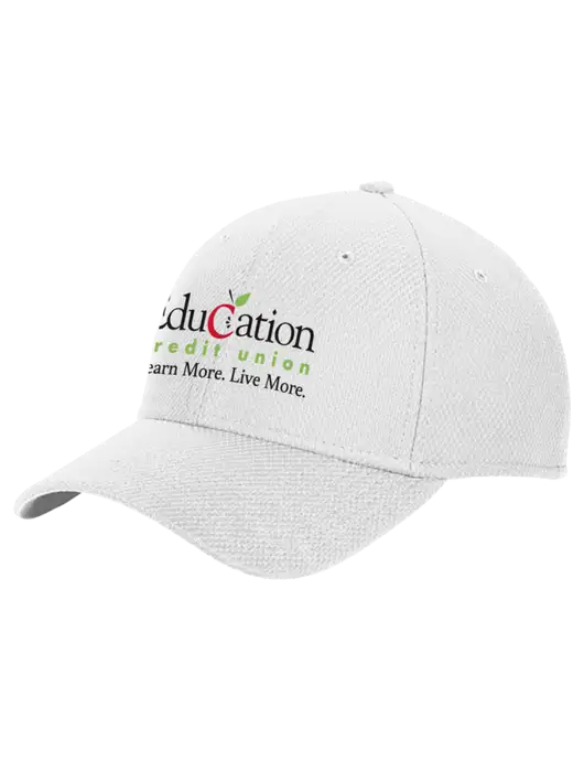 New Era Diamond Era White Stretch Cap w/Education Credit Union Logo
