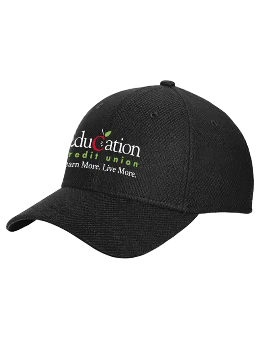 New Era Diamond Era Black Stretch Cap w/Education Credit Union Logo