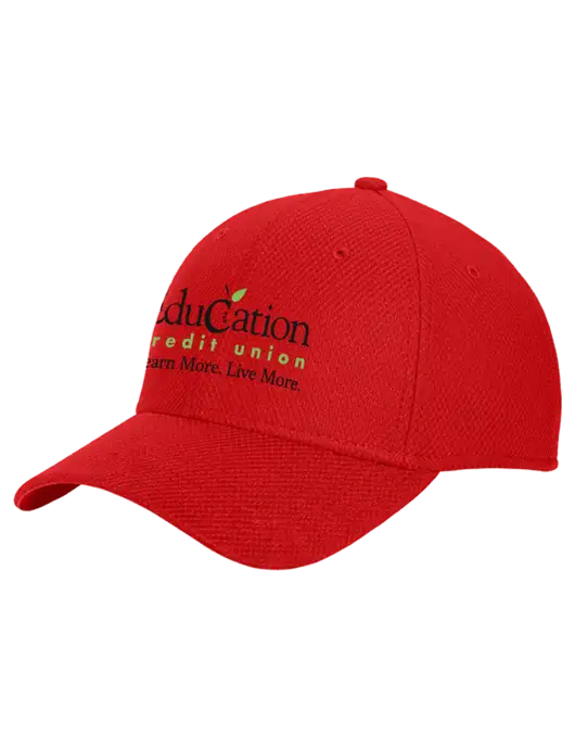New Era Diamond Era Red Stretch Cap w/Education Credit Union Logo