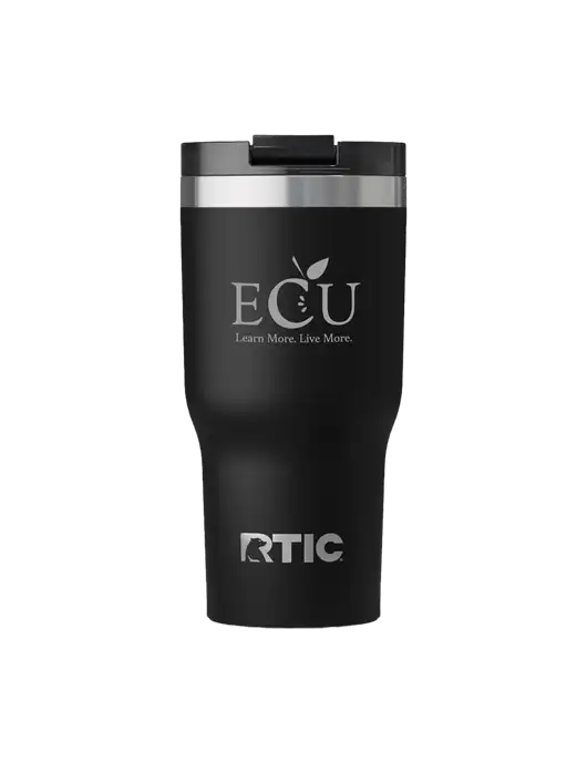 RTIC Essential 20 oz Black Tumbler w/Education Credit Union shortened Logo