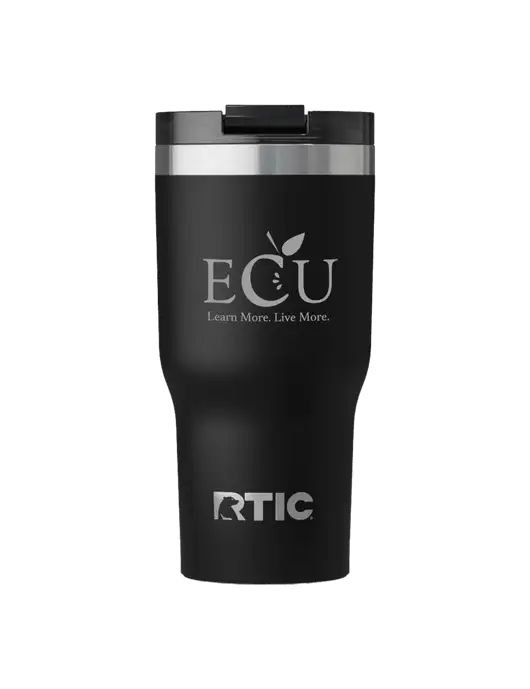 RTIC Essential 30 oz Black Tumbler w/Education Credit Union shortened Logo