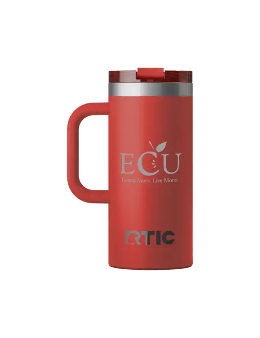 RTIC Road Trip 16 oz Red Travel Mug w/Education Credit Union shortened Logo