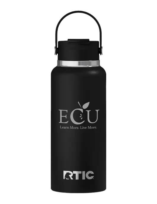 RTIC Outback 32 oz Black Bottle w/Education Credit Union shortened Logo