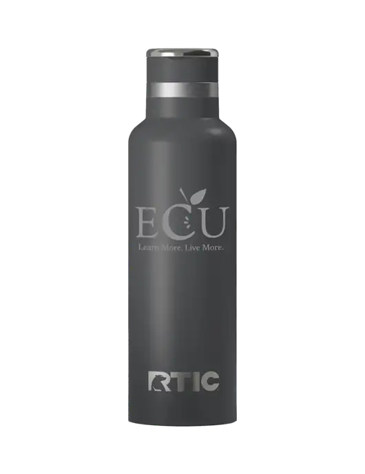 RTIC Journey 20 oz Charcoal Bottle w/Education Credit Union shortened Logo