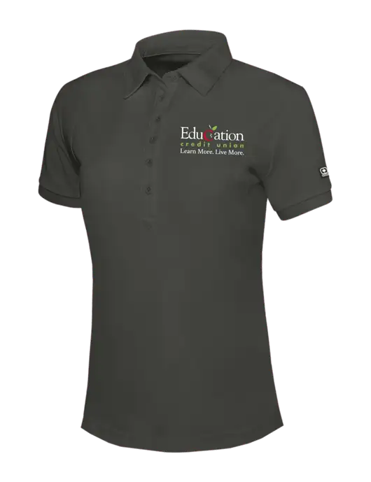 OGIO Womens Dark Grey Jewel Polo w/Education Credit Union Logo