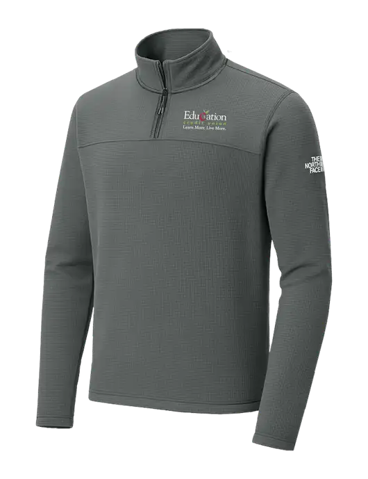 The North Face Aim 1/4-Zip Dark Medium Grey Fleece w/Education Credit Union Logo