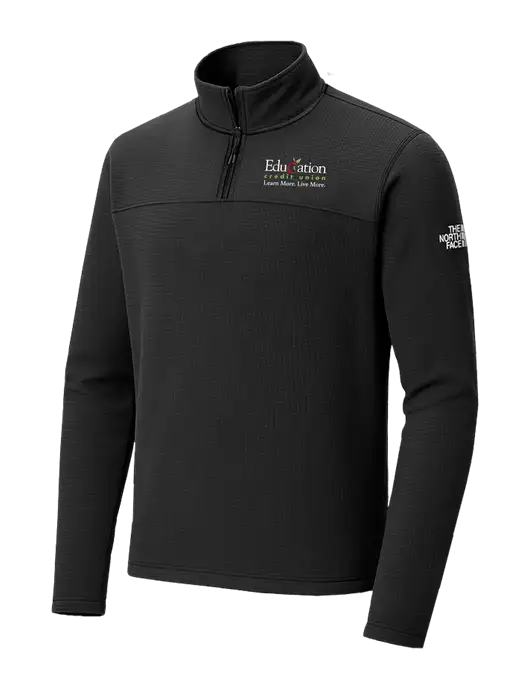 The North Face Aim 1/4-Zip Black Fleece w/Education Credit Union Logo