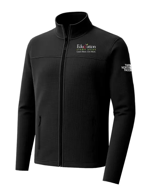 The North Face Aim Full-Zip Black Fleece Jacket w/Education Credit Union Logo