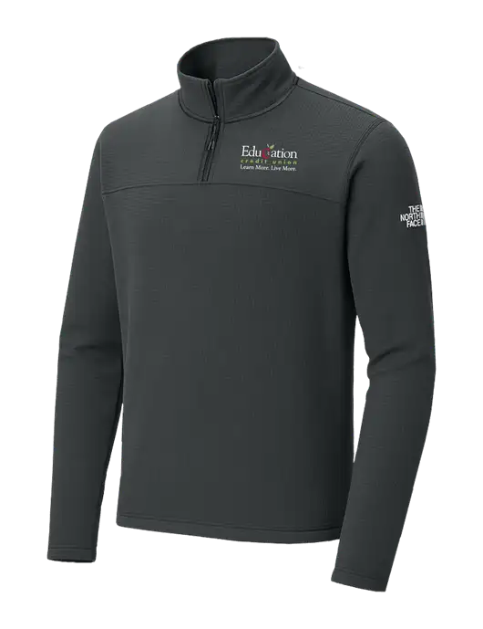 The North Face Aim 1/4-Zip Charcoal Grey Fleece w/Education Credit Union Logo