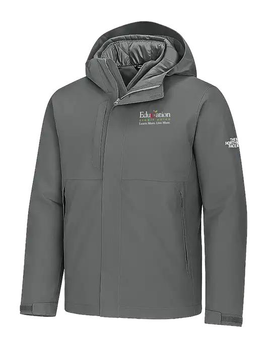 The North Face Castle Valley Triclimate 3-in-1 Dark Medium Grey Jacket w/Education Credit Union Logo, Education Credit Union Logo