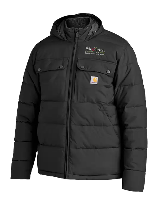 Carhartt Montana Black Insulated Hooded Jacket w/Education Credit Union Logo