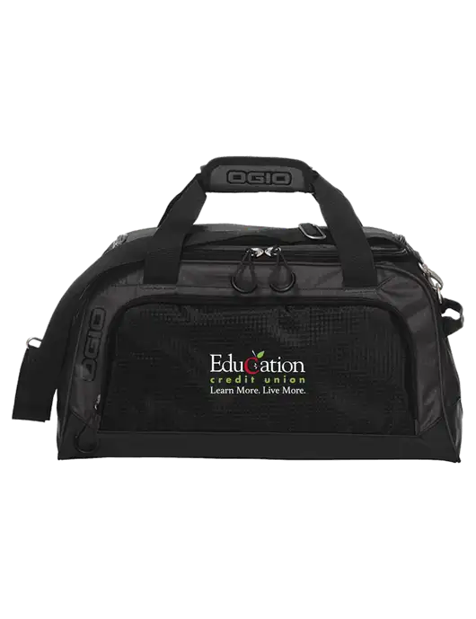 OGIO Breakaway Very Dark Grey/Black Duffel w/Education Credit Union Logo