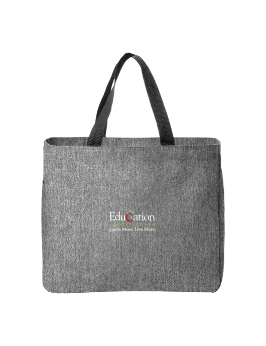 Essential Medium Grey Heather Tote w/Education Credit Union Logo