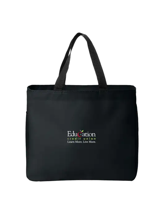 Essential Black Tote w/Education Credit Union Logo