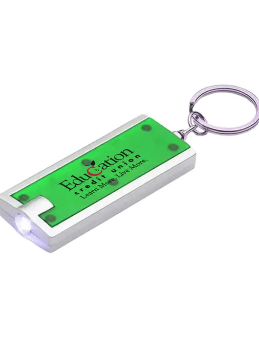 Simple Touch Kelly Green LED Keychain w/Education Credit Union Logo