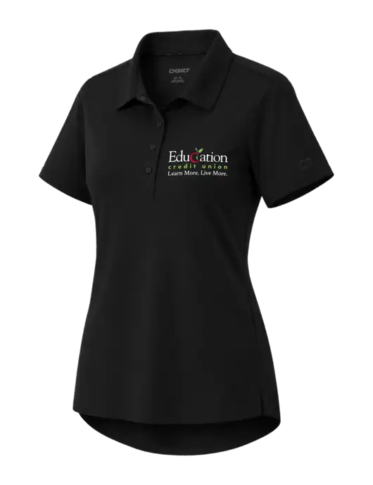 OGIO Womens Envision Black Polo w/Education Credit Union Logo