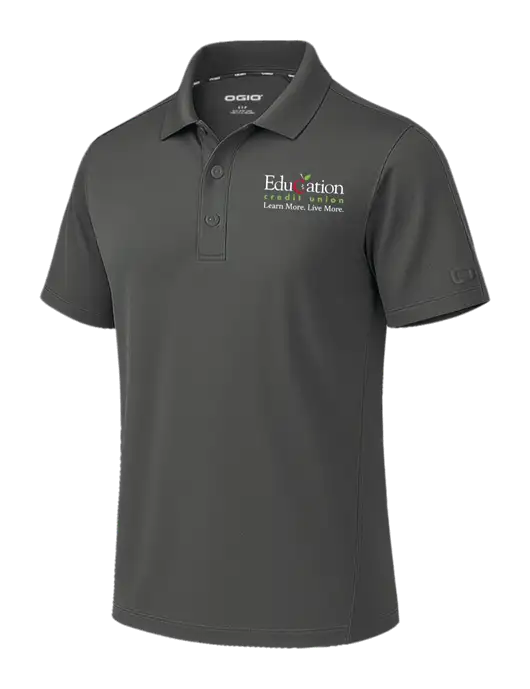 OGIO Envision Dark Medium Grey Polo w/Education Credit Union Logo