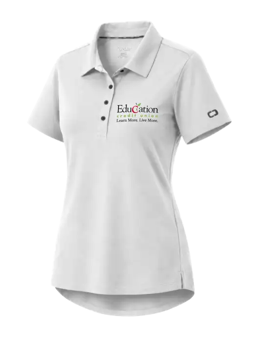 OGIO Womens Envision White Polo w/Education Credit Union Logo