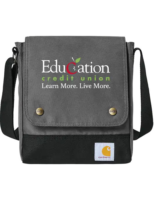 Carhartt Medium Grey Crossbody Snap Bag w/Education Credit Union Logo
