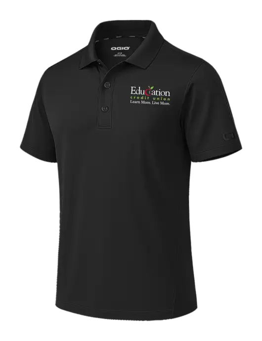 OGIO Envision Black Polo w/Education Credit Union Logo