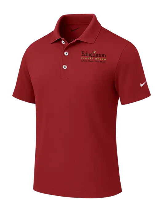 Nike Red Tech Basic Dri-FIT Polo
 w/Education Credit Union Logo