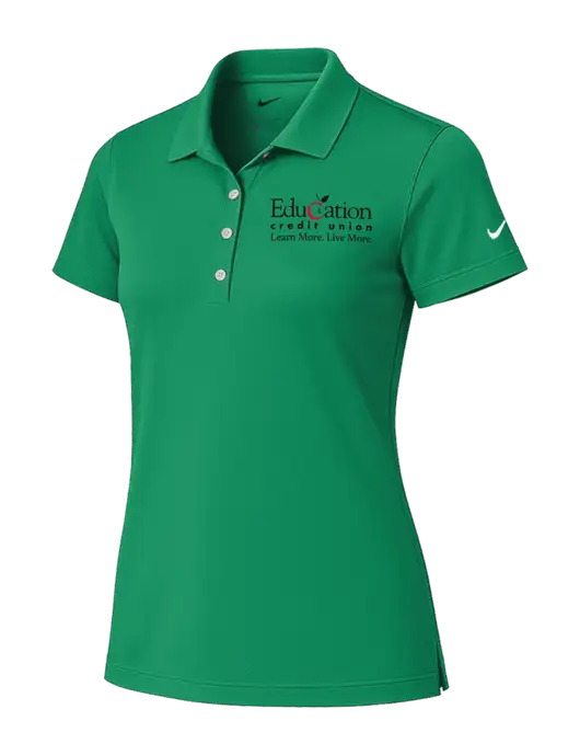 Nike Womens Kelly Green Tech Basic Dri-FIT Polo
 w/Education Credit Union Logo