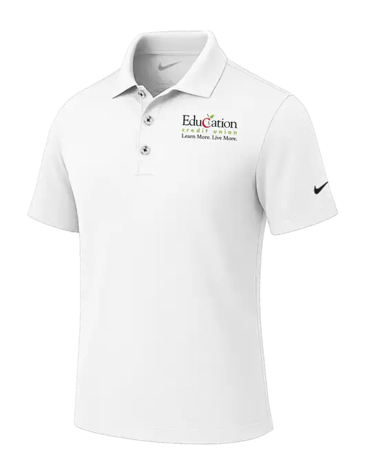 Nike White Tech Basic Dri-FIT Polo
 w/Education Credit Union Logo