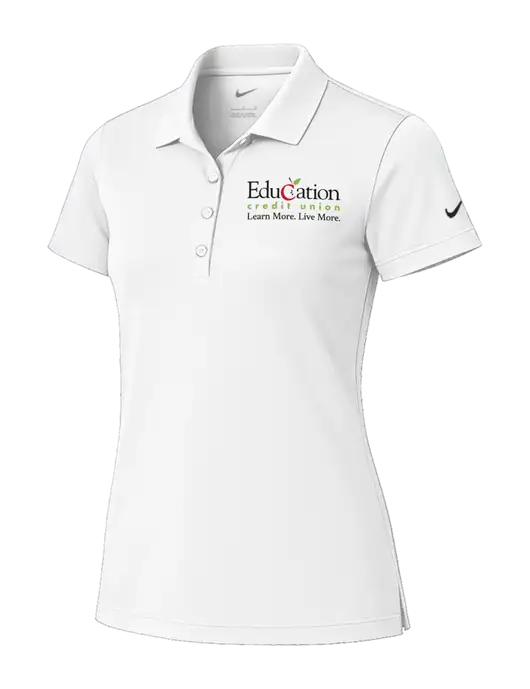 Nike Womens White Tech Basic Dri-FIT Polo
 w/Education Credit Union Logo