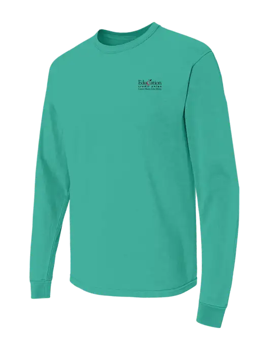 Comfort Colors Garment-Dyed Kelly Green Heavyweight Long Sleeve T-Shirt w/Education Credit Union Logo