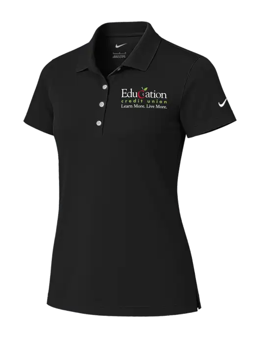 Nike Womens Black Tech Basic Dri-FIT Polo
 w/Education Credit Union Logo