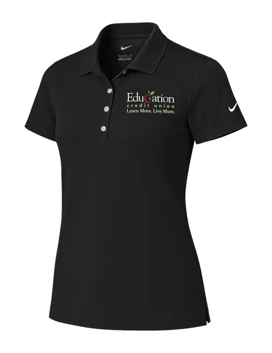 Nike Womens Black Tech Basic Dri-FIT Polo
 w/Education Credit Union Logo