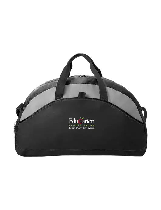 Medium Contrast Black Duffel w/Education Credit Union Logo